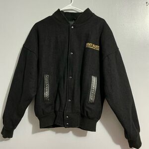 REMY MARTIN Promo Cognac Wool Blend Coat Varsity Jacket Leather Trim -Men’s L